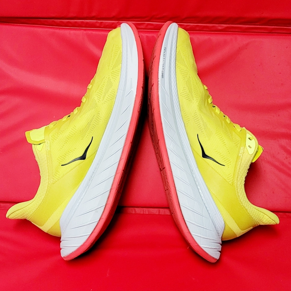 Hoka One One Carbon X2  Vibrant Yellow Men's Performance Running Shoes size 11.5 - Picture 5 of 10